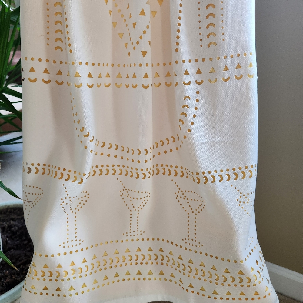 Aryeh Ivory Geometric Eyelet Dress With Vibrant Yellow Lining - Size Small - Picture 8 of 10